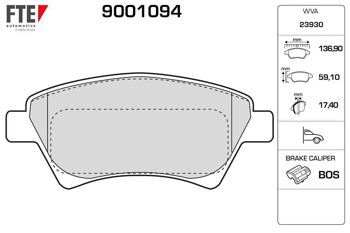 Fte 9001094 Front Brake Pad Megane II Scenic II 1.4 / 1,5 dCi 1.6 1.9 2.0 Kangoo 19Dci 01 — Brake Pads