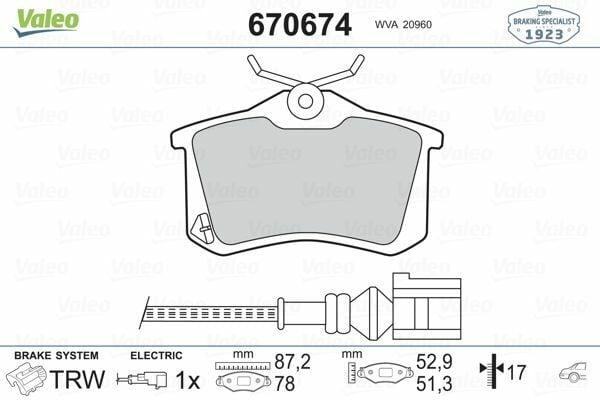 VALEO 670674 Brake Pad Set for 02-Polo 1.4-1.9 — Brake Pads