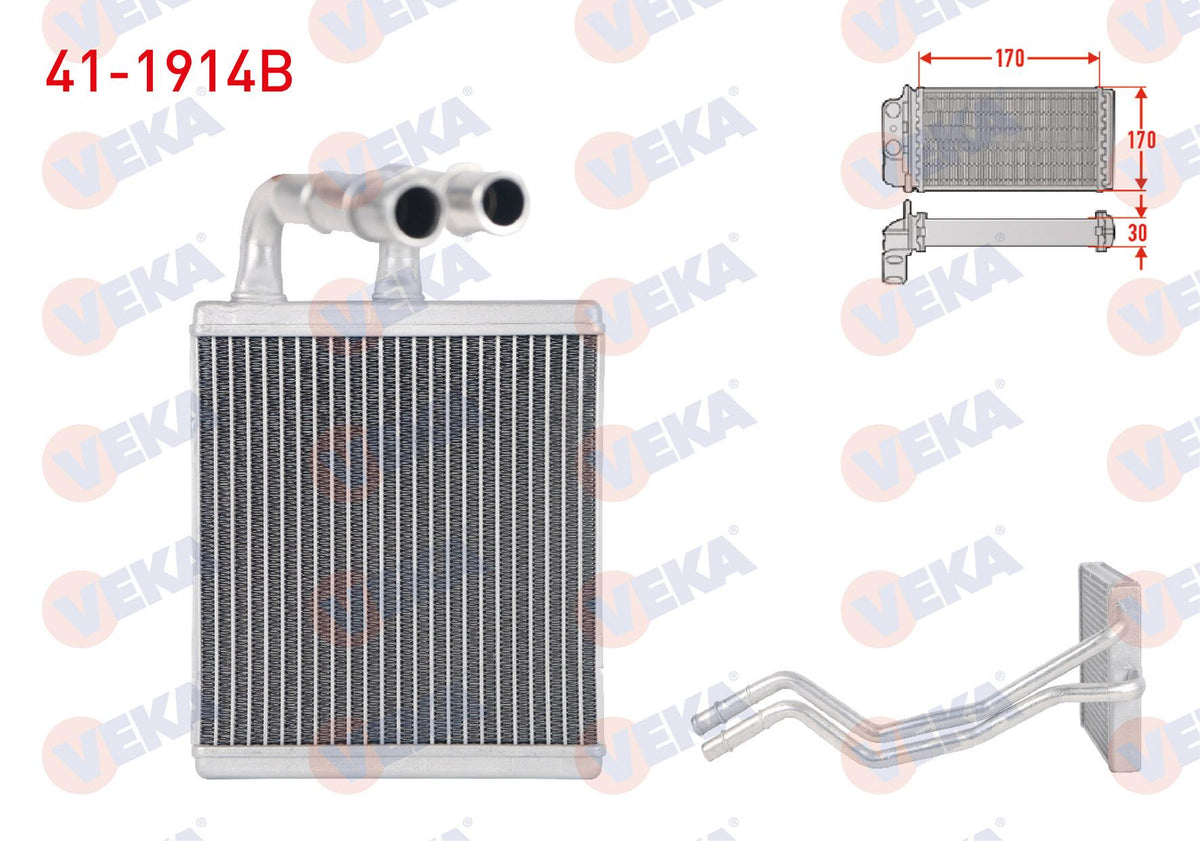 Veka 41-1914B Heater Core Brazing Ford Fiesta VI 1.4 TDCi-1.6 TDCi-1.4i-1.6i 2008-2012