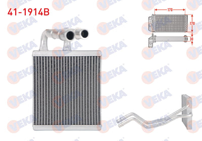 Veka 41-1914B Heater Core Brazing Ford Fiesta VI 1.4 TDCi-1.6 TDCi-1.4i-1.6i 2008-2012 — Heater & Blower