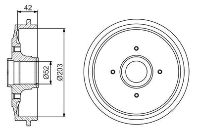 Bosch 0986477201 Brake Drum C2/C3/C3 II/C3 Pluriel 206/207/208/301/1007 Set of 2 — Brake Rotors & Drums