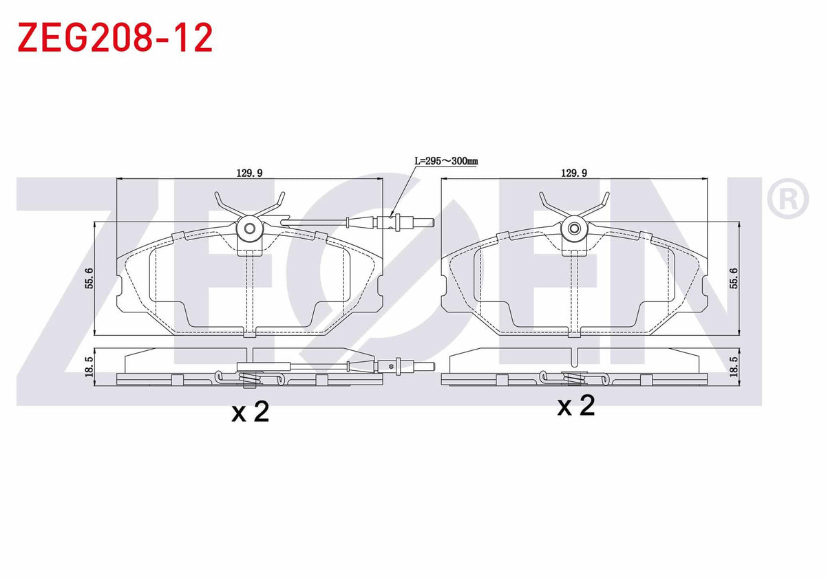 Zegen ZEG208-12 Brake Pad Front with Connector Renault Laguna I 1.6i 1993-2001 / 1.9 dCi 1993-2001 / Megane I 1. — Brake Pads