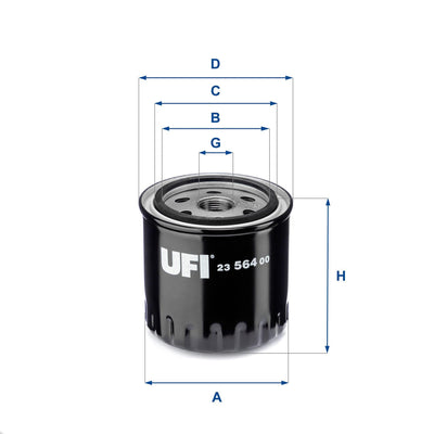 Ufi 23.564.00 Oil Filter Megane III / Scenic III / Laguna III / Navara 1.5 dCi-1.9 08 — Oil Filters