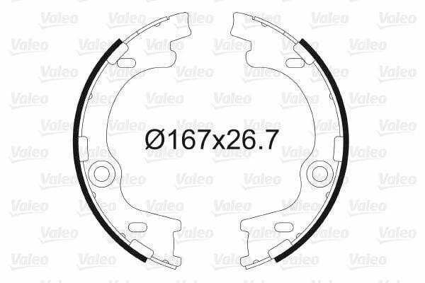 VALEO 564186 Rear Parking Brake Shoes for 2008 i30 — Brake Cables & Hardware