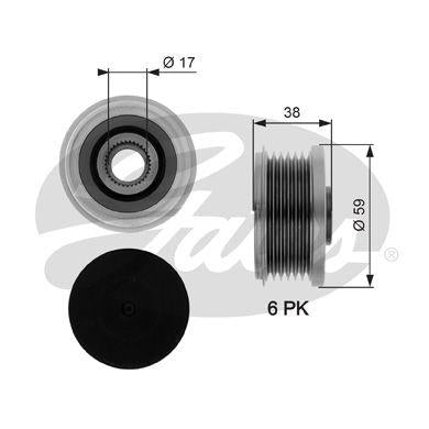 Gates OAP7077 Alternator Pulley 08-Prt-Exrt-Scd-Jpy-407-C4-C5-C8-Brl 1.6Hdi-2.0Hdi — Starting & Charging