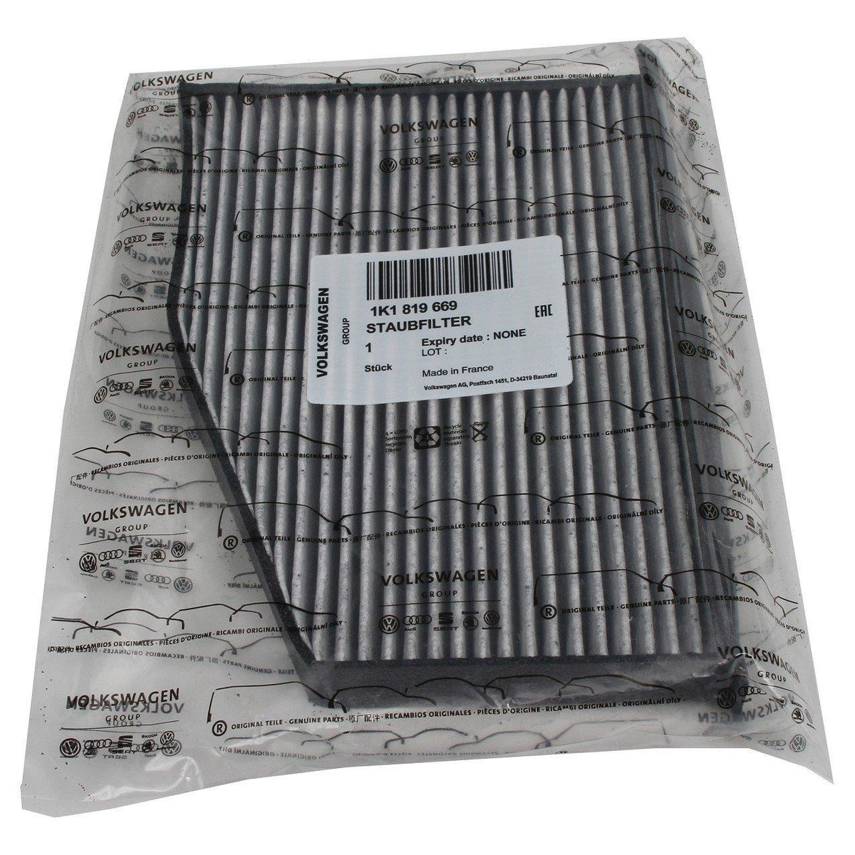 VAG Audi A3 Active Carbon Pollen Filter - Original for Models 2004-2013 — Air & Cabin Filters