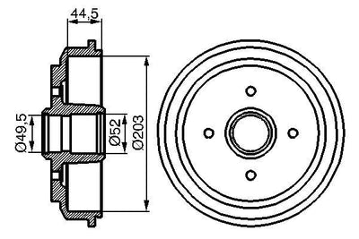 Bosch 0986477149 Rear Brake Drum Ford Fiesta IV/V, Fusion 95-12 — Brake Rotors & Drums