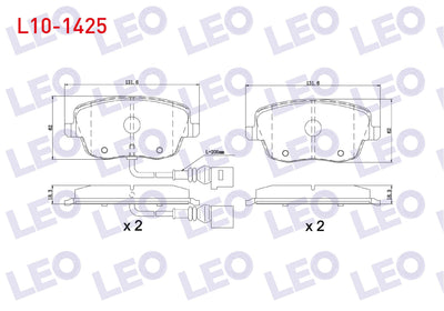 LEO L10-1425 Brake Pad Front with Connector VW Polo 1.4i 16V 2001-2012 / 1.4 TDI 2001-2012 / 1.9 TDI 2001-2012 / — Brake Pads