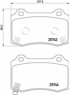 Brembo P30074 Rear Brake Pads - Quality Brake Replacement for Chrysler 300C