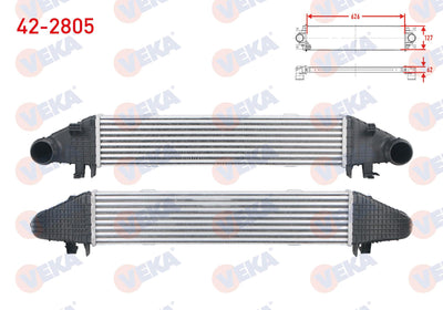 Veka 42-2805 Turbo Radiator (Intercooler) Mercedes C Series (W204) C 180-C 200 2007-2014 / E Series (W212) — Radiators & Fans