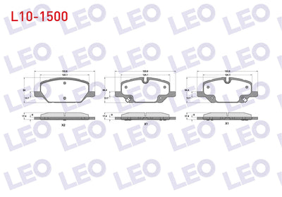 LEO L10-1500 Brake Pad Front with Wear Indicator Opel Insignia B 1.5T-1.6 CDTi-2.0 CDTi-2.0T 17 Rim 2017