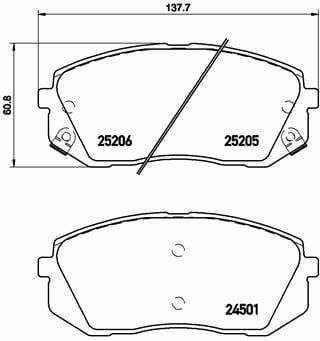 Brembo P30056 Front Brake Pads for Hyundai Tucson, Kia Soul & More