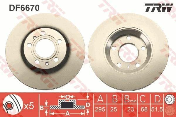 TRW DF6670 Brake Disc Rear for Audi A8 (2002-2010) — Brake Rotors & Drums