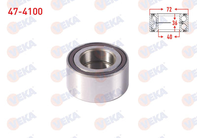 Veka 47-4100 Front Wheel Bearing Left-Right ABS Okuyuculu 40X72x36 Suzuki Swift III 1.3i-1.5i 2005-2010 / Sw — Wheel Bearings