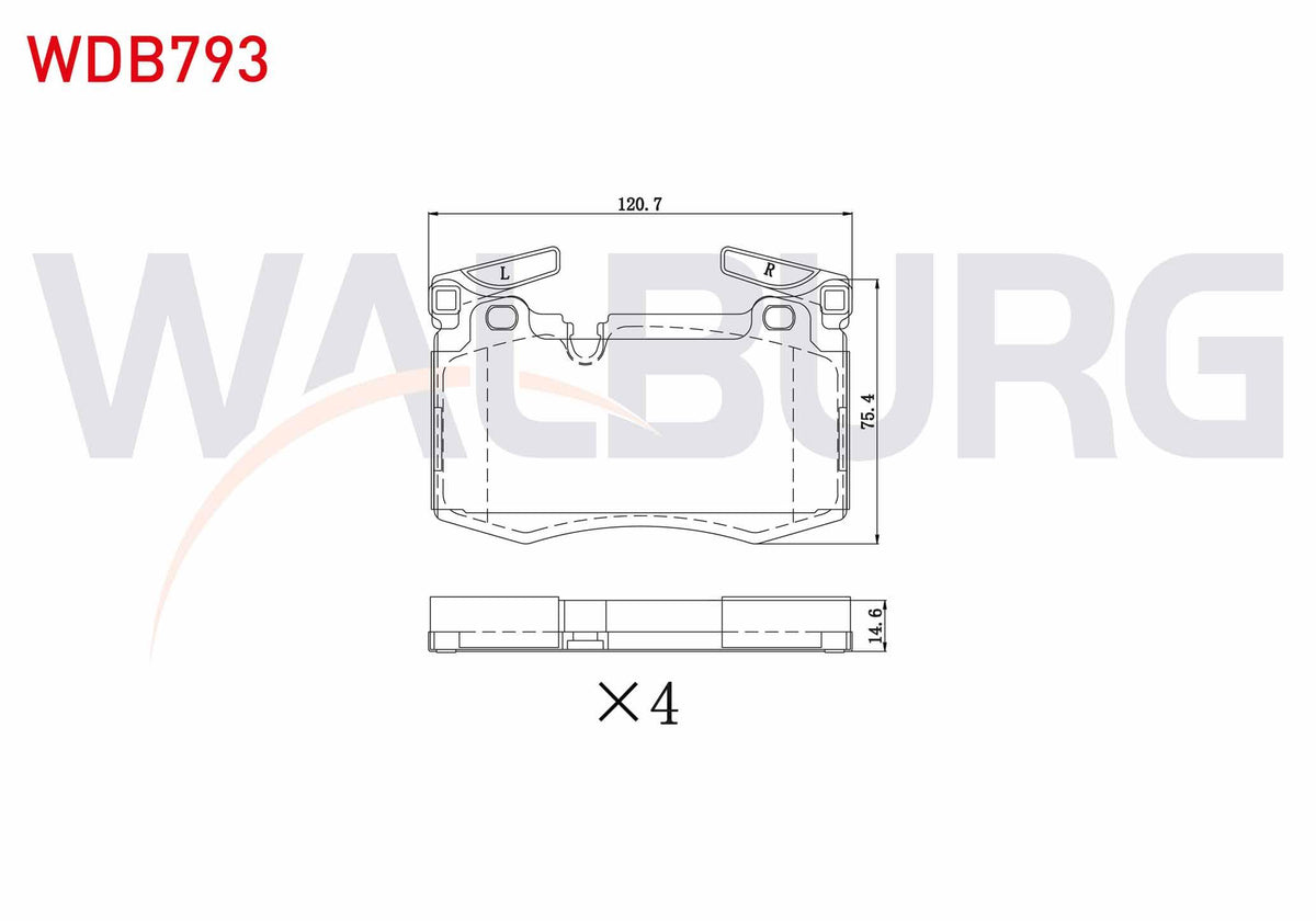 WALBURG WDB793 Brake Pad Front Mini (R56) Cooper 1.6 D 2006-2013 — Brake Pads