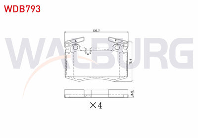 WALBURG WDB793 Brake Pad Front Mini (R56) Cooper 1.6 D 2006-2013 — Brake Pads