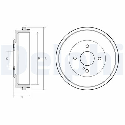 Delphi BF666 Brake Drum 11 > Focus-Bmax-Courier — Brake Rotors & Drums