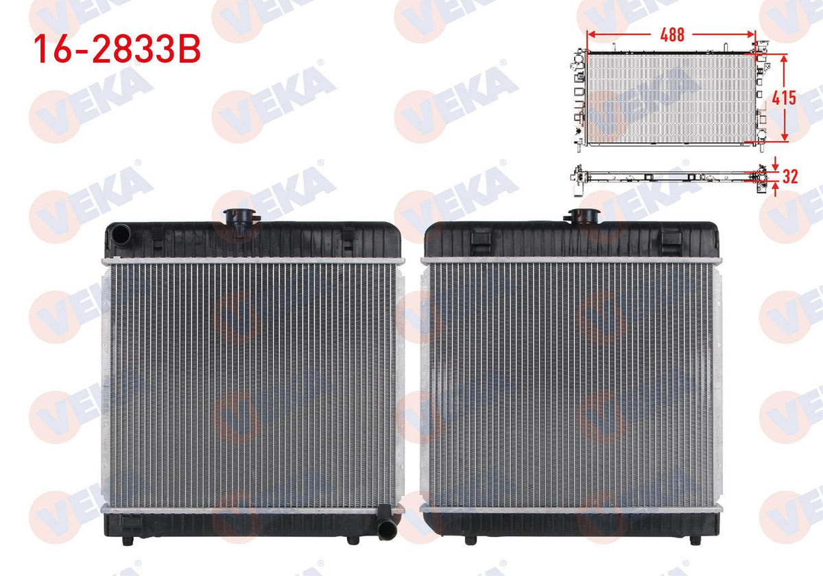 Veka 16-2833B Su Radiator Brazing Mercedes (W123) 2.0 M-T Ac + /-1977-1985 — Radiators & Fans