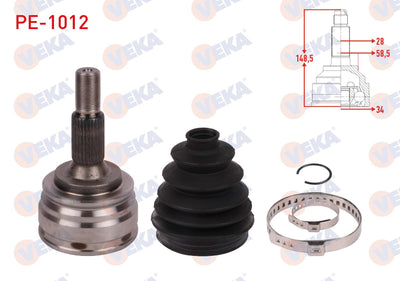 Veka PE-1012 CV Joint Left-Right Front Outer 28X34x58,5 Length 149mm 308 II 1.2 Thp-Vti — Axles, CV Joints & Boots
