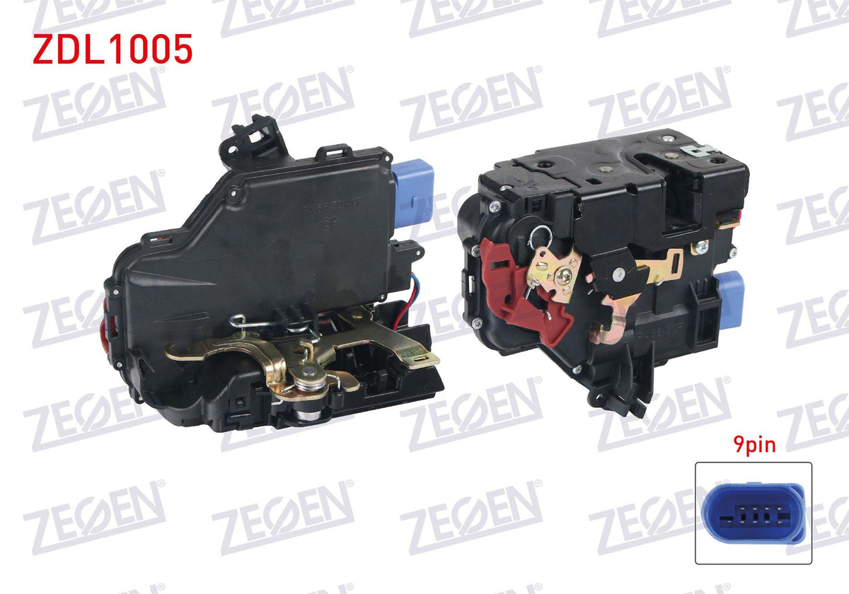 Zegen ZDL1005 Door Lock with Motor Right Front 9 Pin Volkswagen Golf V-Caddy III-Jetta III-Touareg — Handles, Locks & Latches