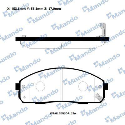 MANDO Front Brake Pad - Compatibility: Hyundai H100 (2004+) & Starex (2004+) — Brake Pads