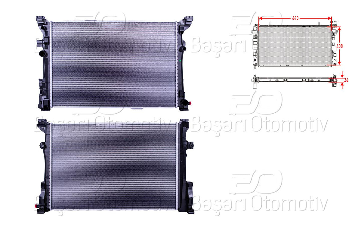 Wisco 3113084-00 Su Radiator Brazing Mt 640X438x26 Mercedes-Benz Gla. CLA 200. CLA 180D. A160. A180. A200. — Radiators & Fans