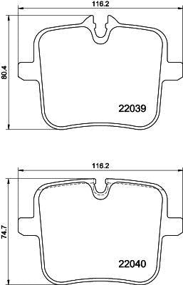 Hella Pagid 8DB355037-991 Brake Pad Rear BMW 7G11-G12-8G14-G15-G16-X5 G05-X6 G06-X7 G07