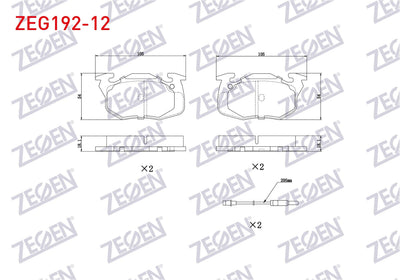 Zegen ZEG192-12 Brake Pad Front with Connector Renault R9 (L42) 1.4 1985-2000 / R11 (B / C37) 1.4 1983-1995 / R1 — Brake Pads
