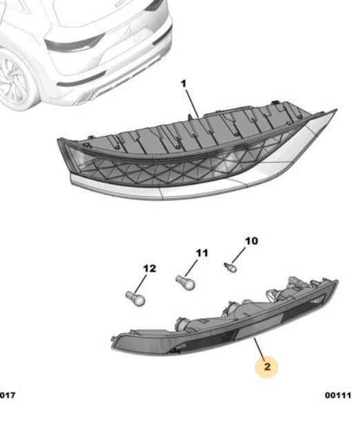PSA 9815722980 DS 7 2020-2021 Left Rear Reflector Genuine — Tail, Signal & Reflectors