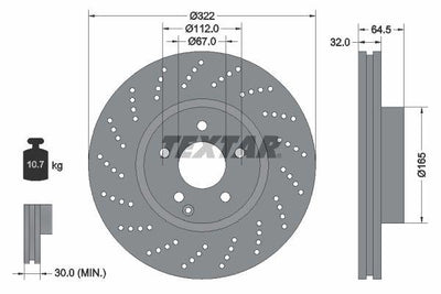 Textar 92163405 Brake Disc 204 / 212 / 207 Front Amg — Brake Rotors & Drums