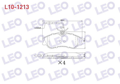 LEO L10-1213 Brake Pad Front with Connector Peugeot Partner 1.9 D 1996-2008 / Partner 2.0 HDi 1996-2008 / 306 1. — Brake Pads