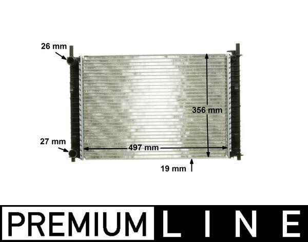 Mahle CR1354000P Water Radiator (165X900) Ford Fiesta V 13 Man (Eno:8Mk376764291) — Radiators & Fans