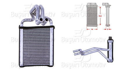 Wisco 3143225-00 Heater Core Brazing 150X210x35 mm Hyundai Tucson 2.0 2.0 CRDi 04 > — Heater & Blower