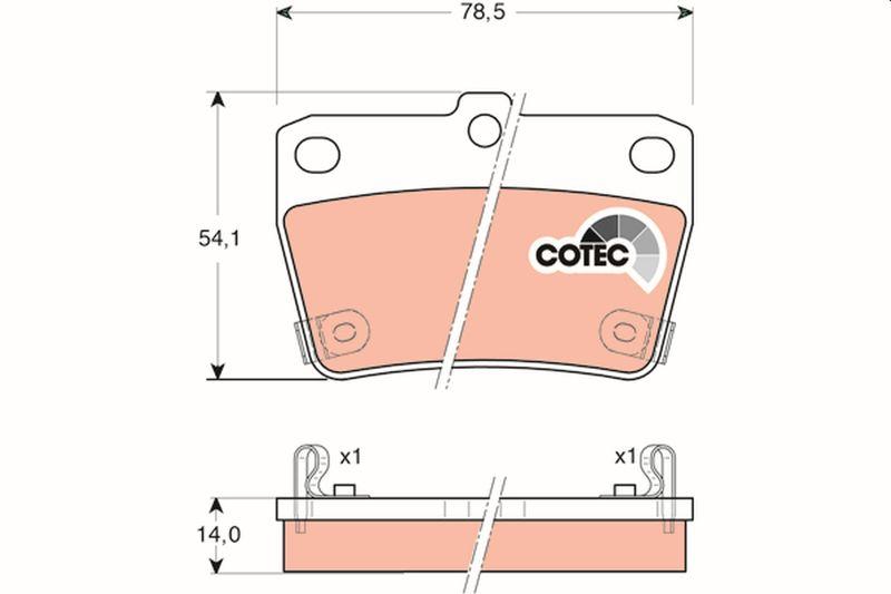 TRW GDB3279 Rear Brake Pad Toyota RAV4 I/II 97-05, Chery Tiggo 06-12 — Brake Pads
