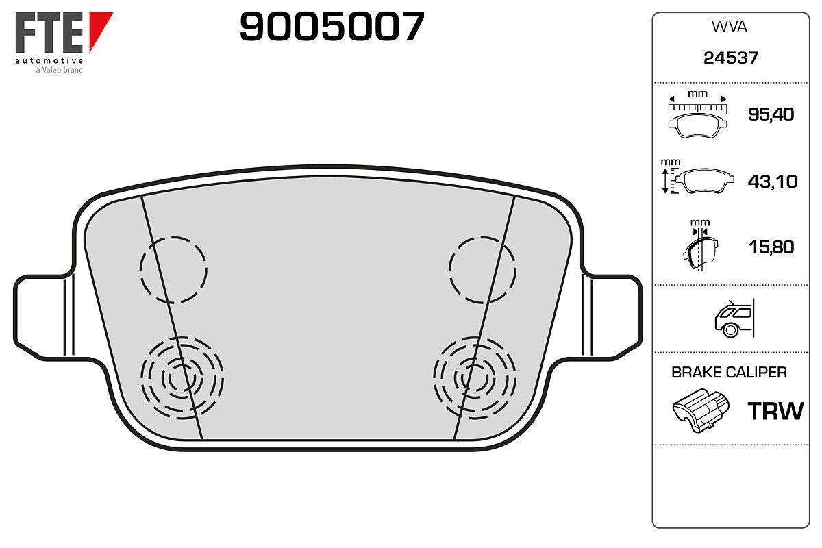 Fte 9005007 Rear Brake Pad Mondeo IV, S-Max and 6 more models — Brake Pads