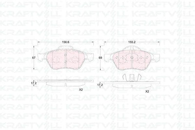 Kraftvoll 07010360 Front Brake Pad Laguna III 2.0 / 2.0T 16V / 1.5 dCi / 2.0 dCi 10 / 07 > Laguna 2.0 16V / 3.5 — Brake Pads