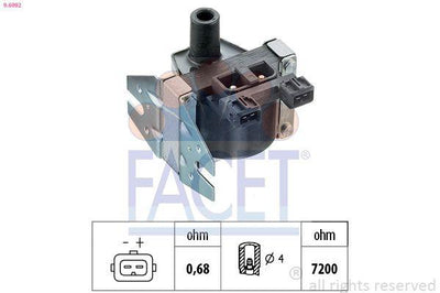 Facet 9.6092 Ignition Coil Opel Vectra A Omega A C20ne — Coils & Plugs