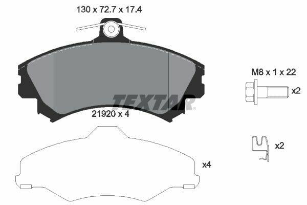 TEXTAR 2192003 Brake Pads - Front Set for Smart Forfour