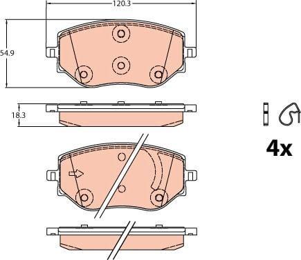 TRW Front Brake Pad Set - Compatible with Renault Clio 5 1.0 Tce H4D 2019-2021 — Brake Pads