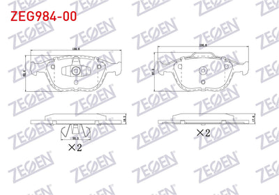 Zegen ZEG984-00 Brake Pad Front Ford Transit Connect 1.8 TDCi 2002-2013 / Tourneo Connect 1.8 TDCi 2002-2013 / F — Brake Pads