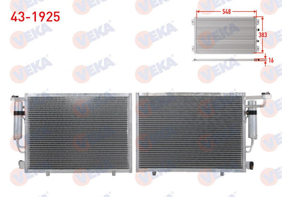 Veka 43-1925 A/C Condenser Ford Transit Courier 1.5 TDCi 2014 — Condensers & Evaporators