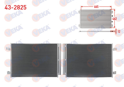 Veka 43-2825 A/C Condenser Mercedes C Series (W206) C180, C200 and 2 more models — Condensers & Evaporators