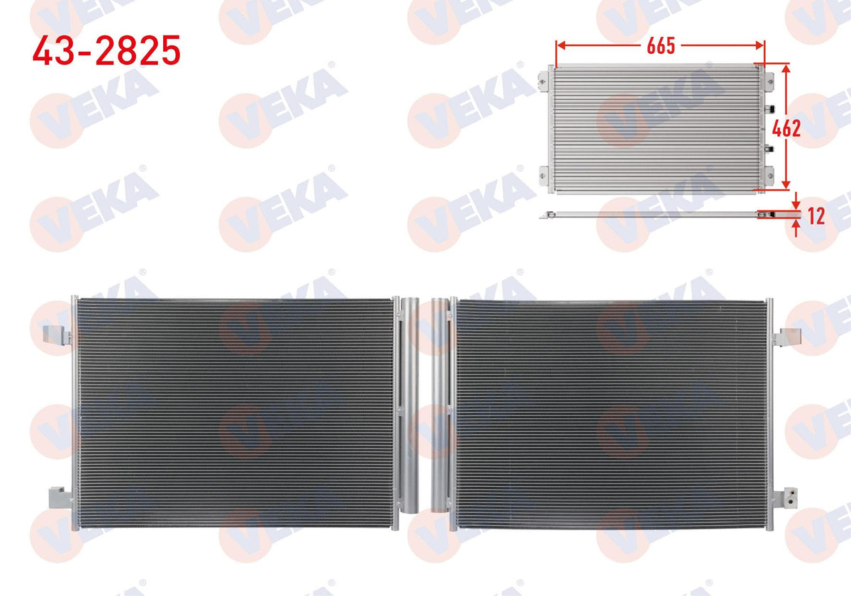 Veka 43-2825 A/C Condenser Mercedes C Series (W206) C180, C200 and 2 more models — Condensers & Evaporators