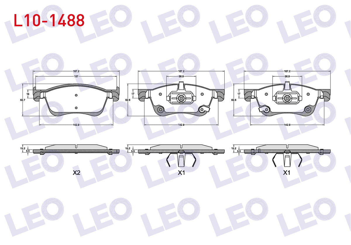 LEO L10-1488 Brake Pad Front Nissan Qashqai III (J12) 1.3 DiG-T 2021-/ Renault Austral TCE 130 — Brake Pads