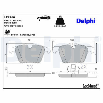 Delphi LP2766 Brake Pad — Brake Pads