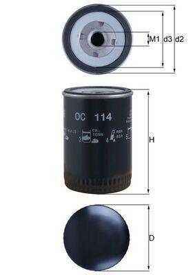 Mahle OC114 Oil Filter Renault 14 1.4 (1212) — Oil Filters