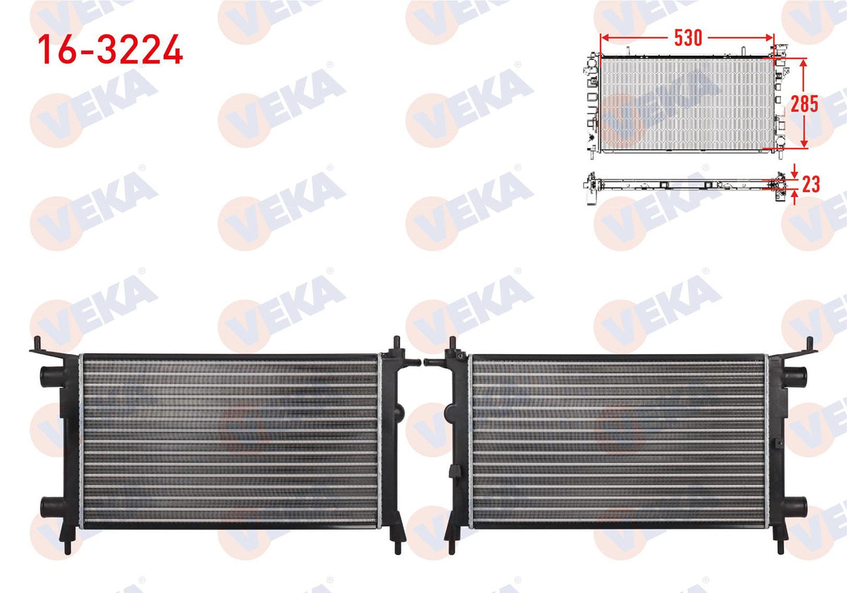 Veka 16-3224 Su Radiator Mechanical Opel Corsa B 1.0i 12V M-T 1993-2000 — Radiators & Fans