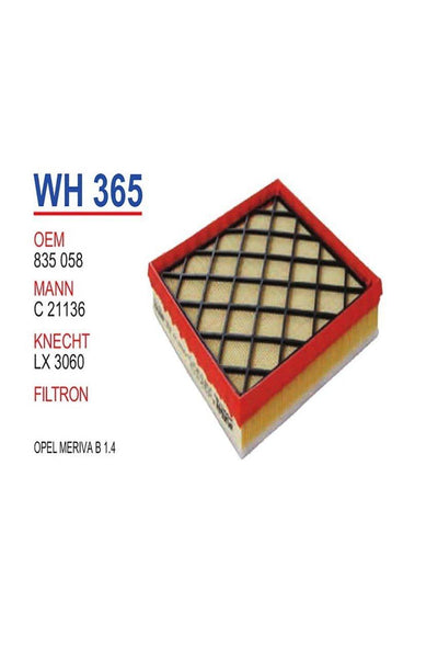 WUNDER Opel Meriva B Air Filter - Compatible with A13DTC, A13DTE, A17DT and More — Air & Cabin Filters
