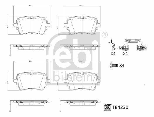 FEBI 184230 Brake Pad Set for VW - ECE R90 Approved — Brake Pads