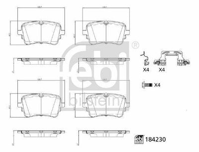 FEBI 184230 Brake Pad Set for VW - ECE R90 Approved — Brake Pads